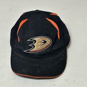 NHL Anaheim Mighty Ducks Hockey Black and Orange Cap